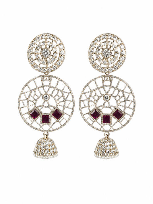 Designer Crystal Jhumka Earrings for Women | Party Wear & Wedding Earrings