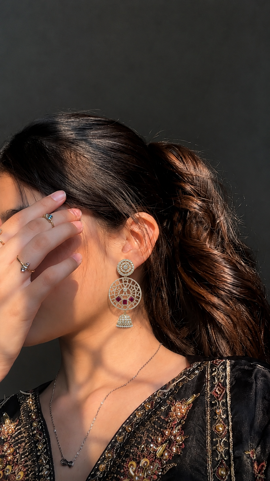 Designer Crystal Jhumka Earrings for Women | Party Wear & Wedding Earrings