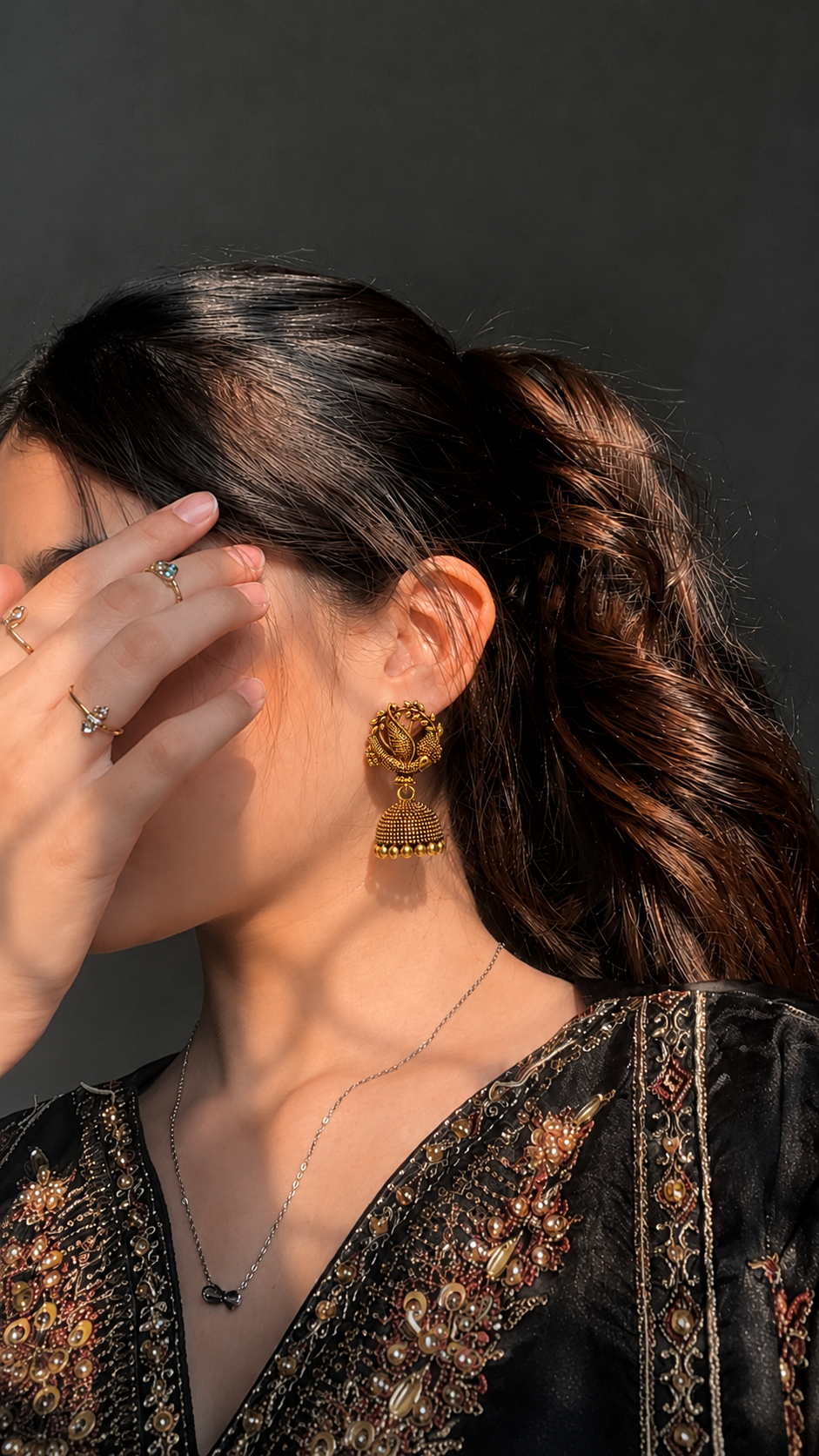 Peacock Design Golden Traditional Jhumka Earrings for Women and Girls