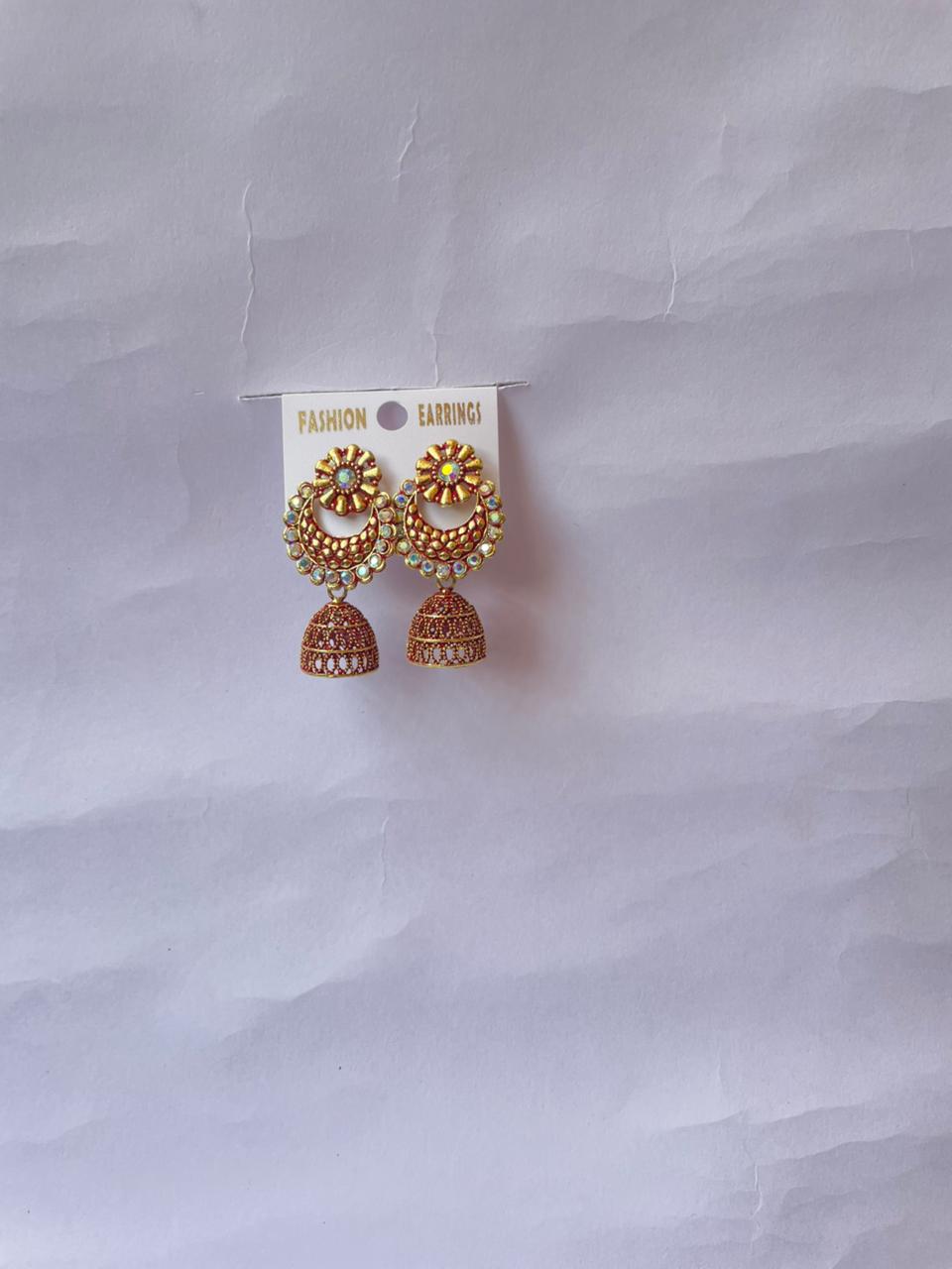 Trendy Gold Plated Jhumka Earrings for Women | Gen Z Ethnic Party Wear Earrings