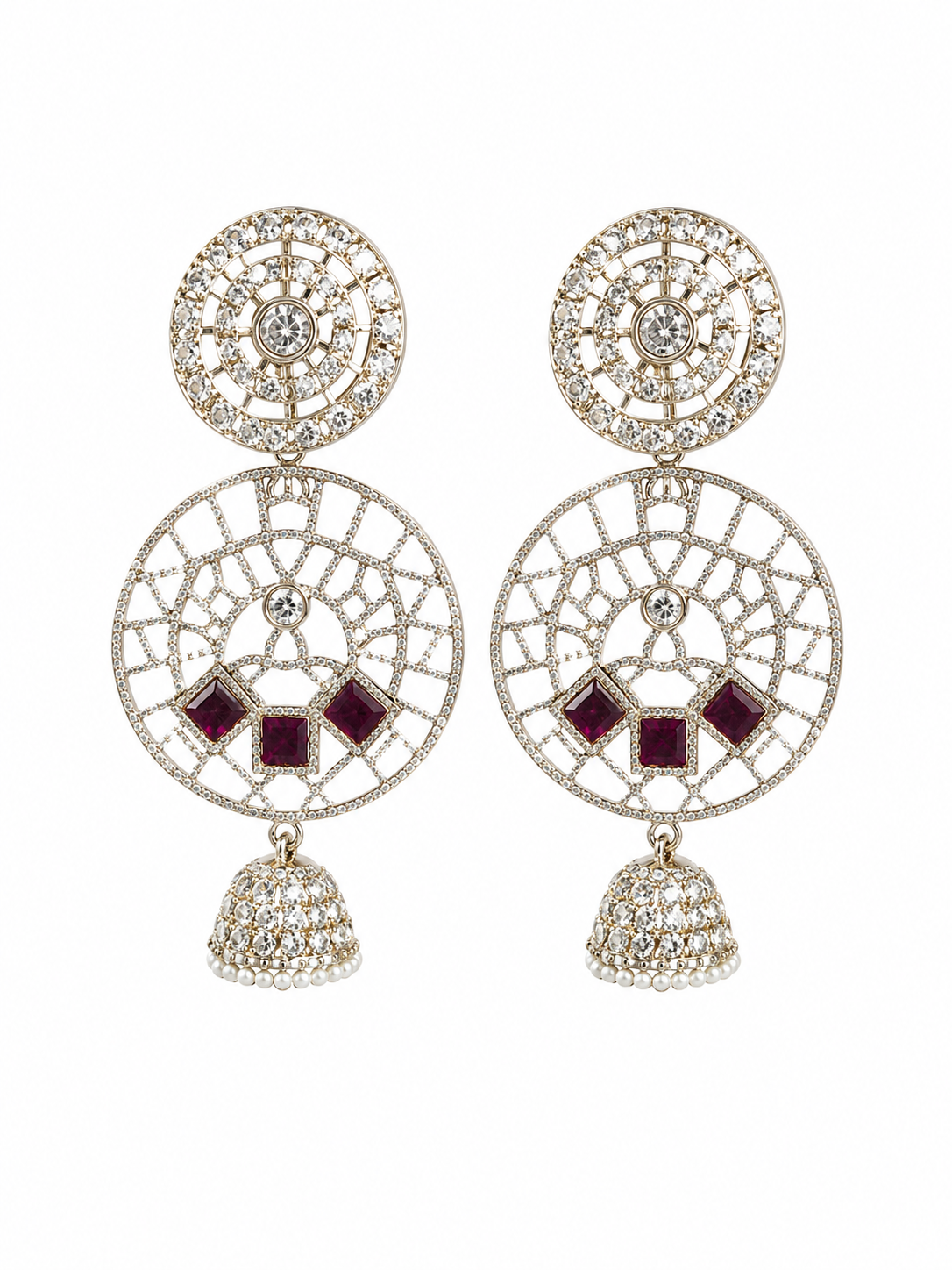 Designer Crystal Jhumka Earrings for Women | Party Wear & Wedding Earrings