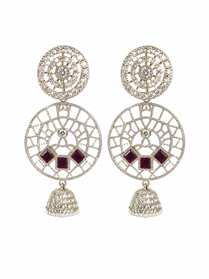 Designer Crystal Jhumka Earrings for Women | Party Wear & Wedding Earrings