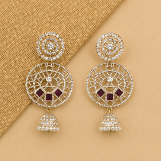 Designer Crystal Jhumka Earrings for Women | Party Wear & Wedding Earrings