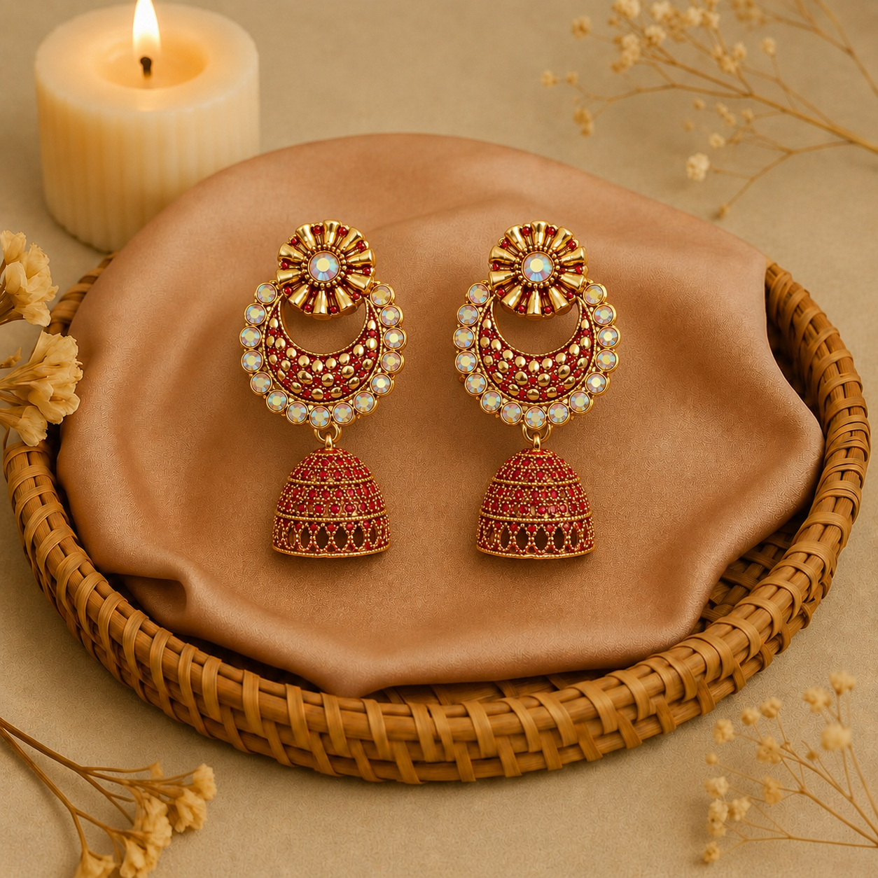 Trendy Gold Plated Jhumka Earrings for Women | Gen Z Ethnic Party Wear Earrings
