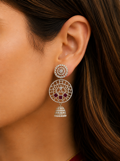 Designer Crystal Jhumka Earrings for Women | Party Wear & Wedding Earrings
