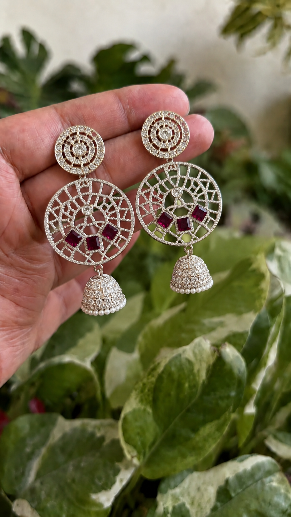 Designer Crystal Jhumka Earrings for Women | Party Wear & Wedding Earrings
