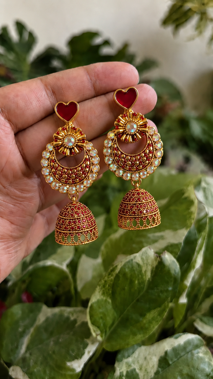 Trendy Gold Plated Jhumka Earrings for Women | Gen Z Ethnic Party Wear Earrings
